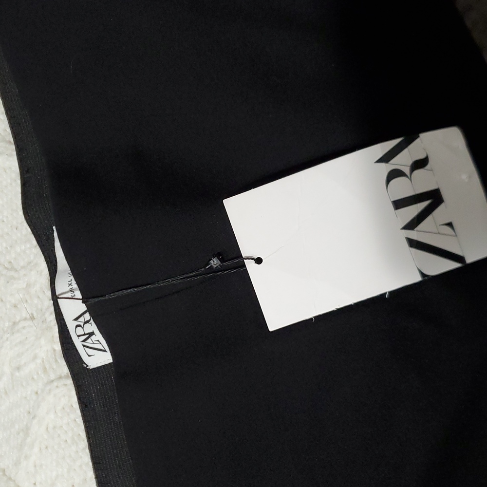 Zara NWT black stretch pants for women size XL minor flaws easy fix trending - Picture 3 of 10